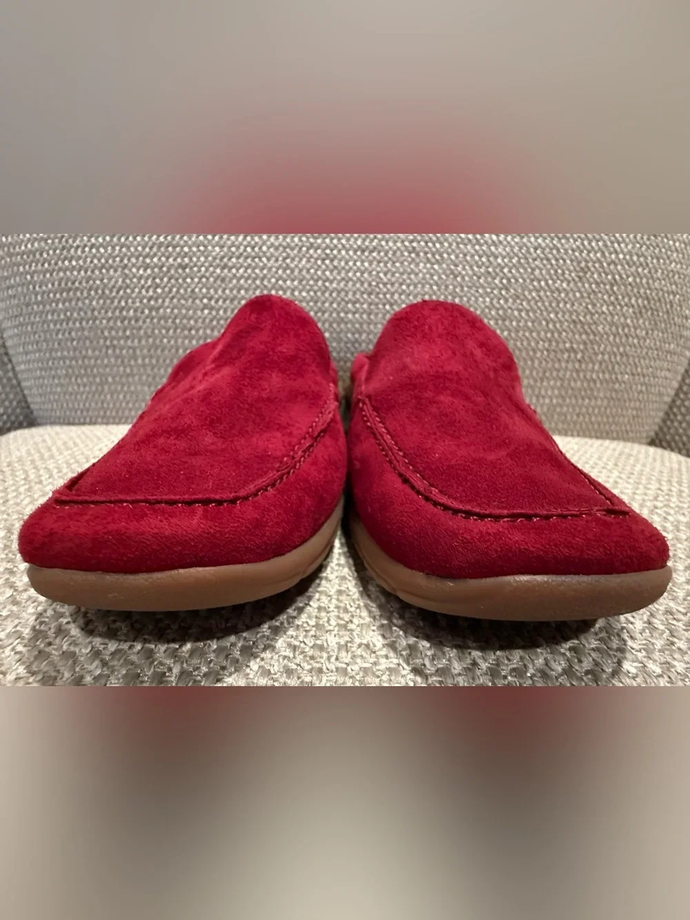 New Sz 6 Woman’s Easy Spirit Red Leather upper Slip-On Loafers Shoes